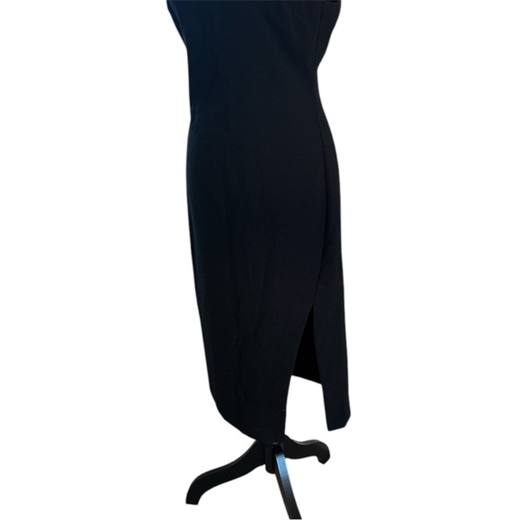 Likely High Neck Front Slit Form Fitting Black Dress 0102 - Picture 4 of 10